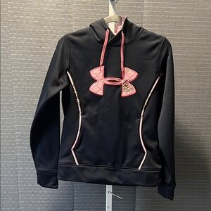Under Armour Girls Rival Fleece Pink Realtree Big Logo